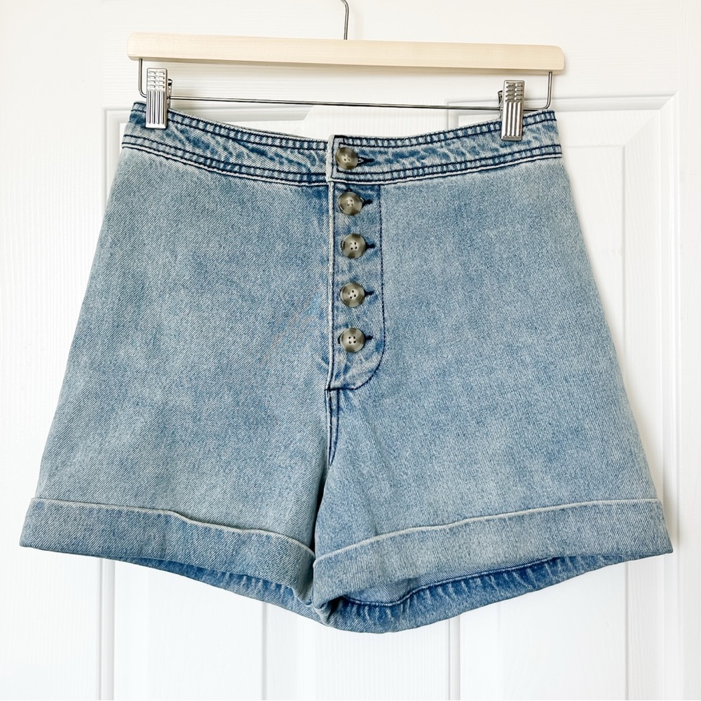 Every High-Waisted Denim Organic Cotton Women’s Shorts / Size 6 - Picture 2 of 9